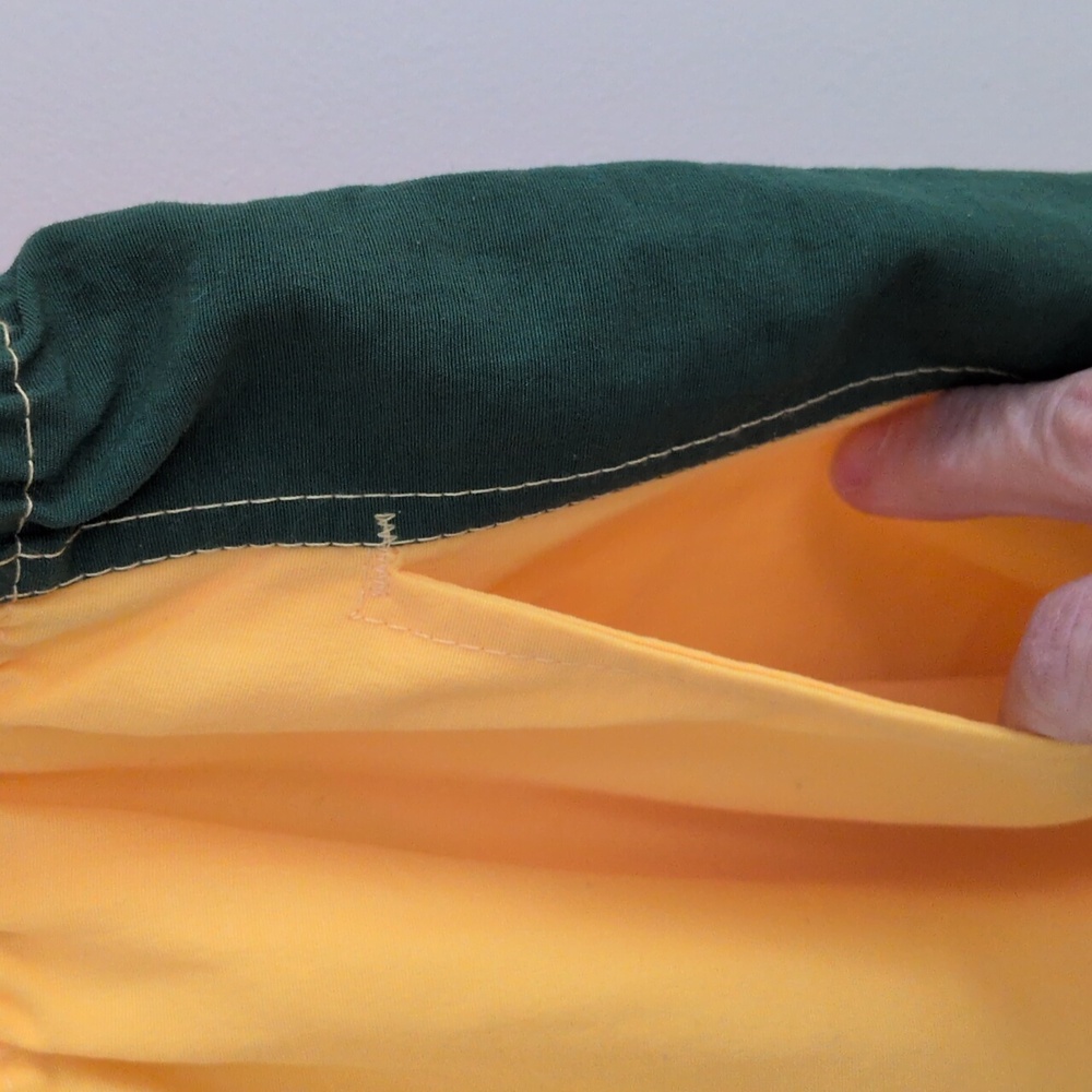 Vintage Surf Style 90s Set Bright Yellow Windbreaker Pants USA Made L XL - Picture 9 of 14
